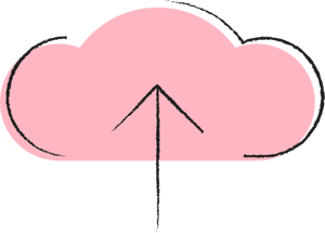 Cloud download pink icon Cloud download pink icon